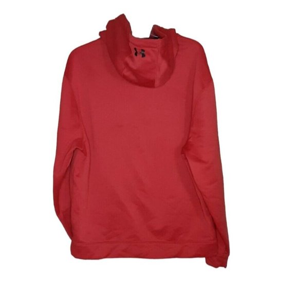 Under Armour Mens MD Red Black Hoodie Front Pocket Pullover Sweatshirt L… - Picture 3 of 5